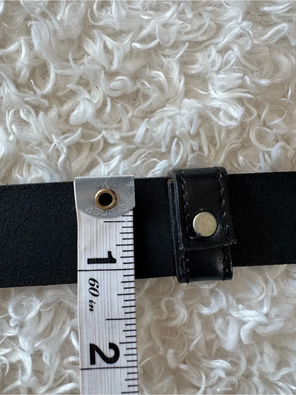 Chico’s Women’s Leather Black Belt Ornate Silver Tone Buckle USA Made Size M/L